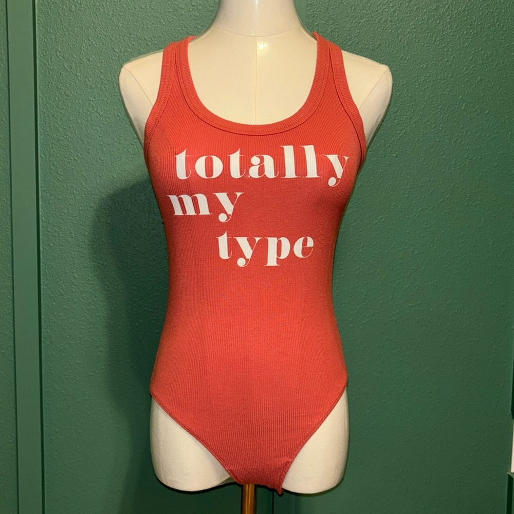Aerie American Eagle Outfitters ribbed Bodysuit "totally my type" medium